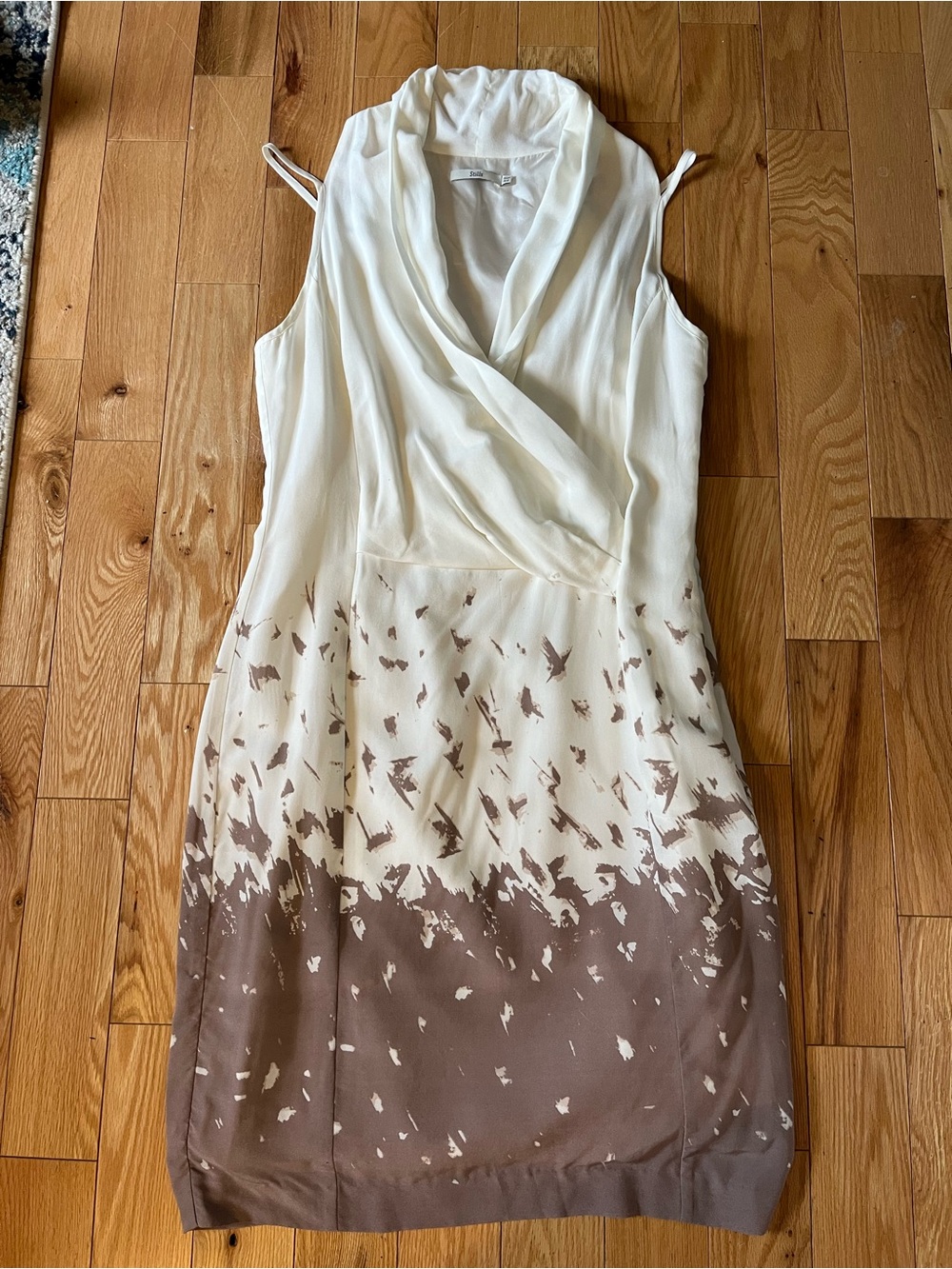 Sleeveless White to Taupe Ombre A-Line Dress - NWOT